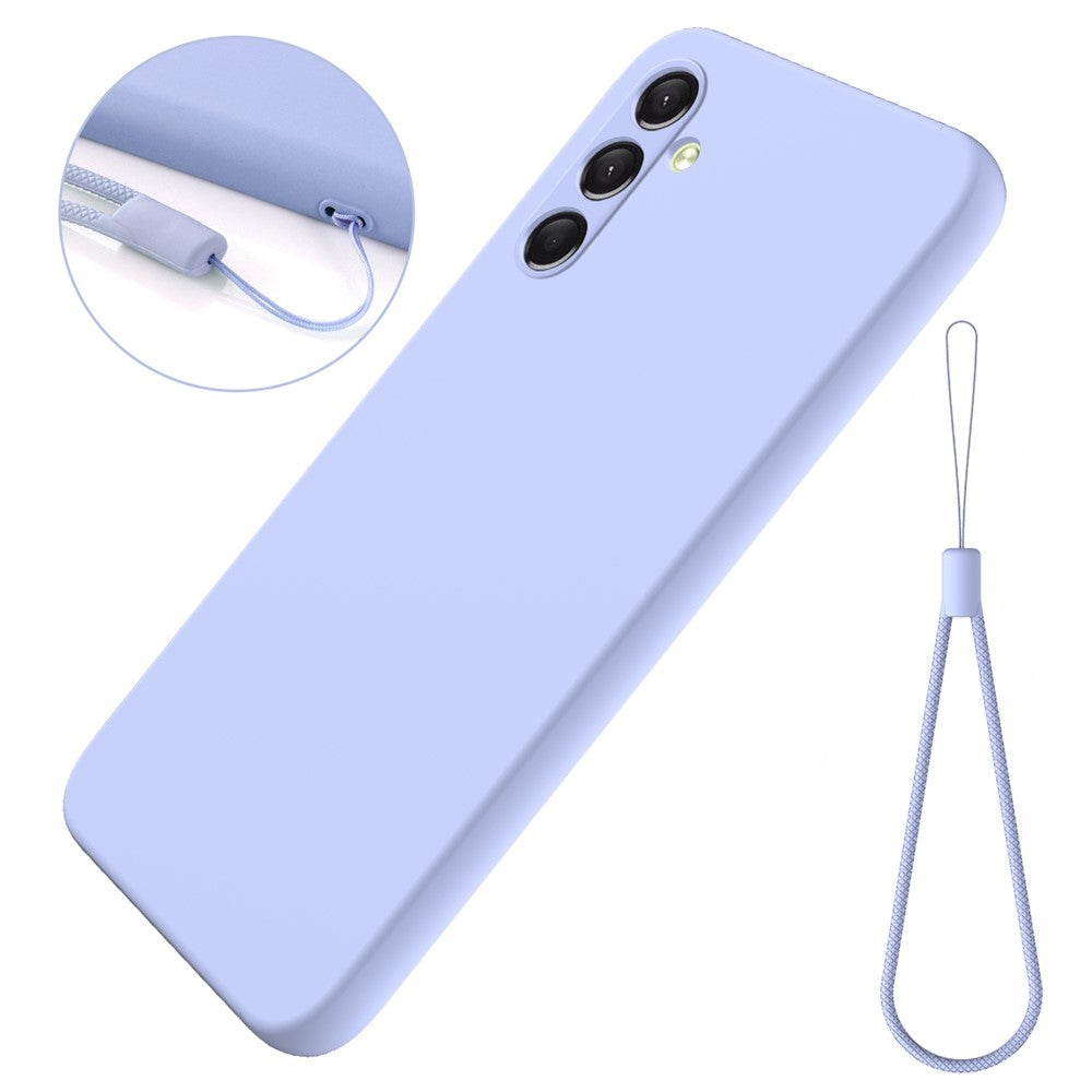 For Samsung Galaxy A25 5G (Global) (161.0 x 76.5 x 8.3mm) Phone Case Liquid Silicone Cover with Strap