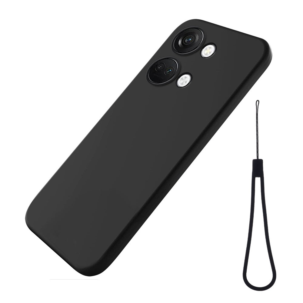 Flytande silikonskal för OnePlus Nord 3 5G / Ace 2V, mjukt foder, stötsäkert fodral med rem