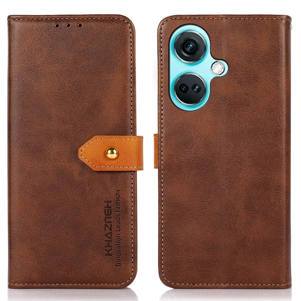 KHAZNEH For OnePlus Nord CE3 5G Cowhide Texture Wallet Shell PU Leather Case Stand Phone Cover
