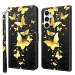 3D Pattern Printing Shell for Samsung Galaxy S23 FE PU Leather Wallet Phone Case Stand Cover with Strap