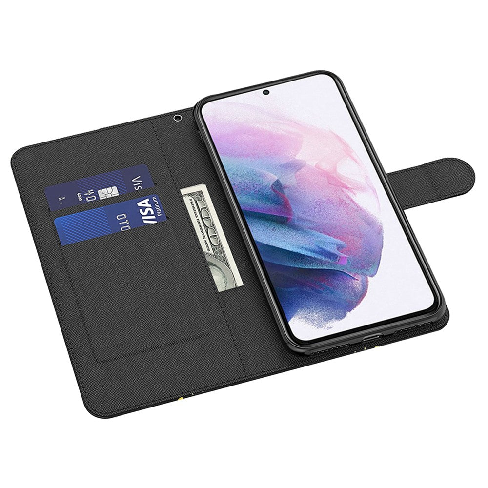3D Pattern Printing Shell for Samsung Galaxy S23 FE PU Leather Wallet Phone Case Stand Cover with Strap