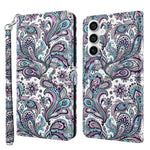 3D Pattern Printing Shell for Samsung Galaxy S23 FE PU Leather Wallet Phone Case Stand Cover with Strap