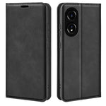 Oppo A78 4G Skin-touch Läder Plånboksfodral Magnetiskt Autoabsorberande Stativ mobilfodral