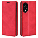 Oppo A78 4G Skin-touch Läder Plånboksfodral Magnetiskt Autoabsorberande Stativ mobilfodral