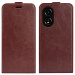 PU Leather Phone Case for Oppo A78 4G , Crazy Horse Texture Card Holder Vertical Flip Cover