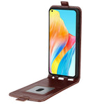 PU Leather Phone Case for Oppo A78 4G , Crazy Horse Texture Card Holder Vertical Flip Cover