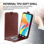 PU Leather Phone Case for Oppo A78 4G , Crazy Horse Texture Card Holder Vertical Flip Cover