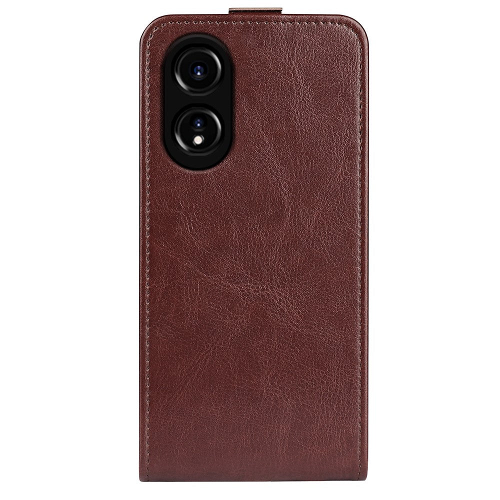 PU Leather Phone Case for Oppo A78 4G , Crazy Horse Texture Card Holder Vertical Flip Cover