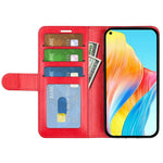 Crazy Horse Texture Wallet Case for Oppo A78 4G , PU Leather Stand Full Protection Phone Cover