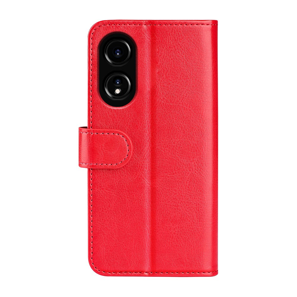 Crazy Horse Texture Wallet Case for Oppo A78 4G , PU Leather Stand Full Protection Phone Cover