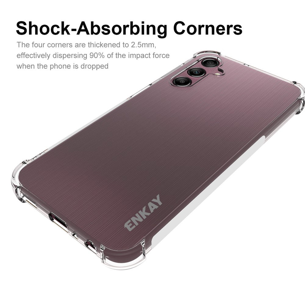 ENKAY HAT PRINCE TPU Cover for Samsung Galaxy A24 4G (162.1 x 77.6 x 8.3mm) , Transparent Phone Case with High Aluminium-silicon Glass Screen Film