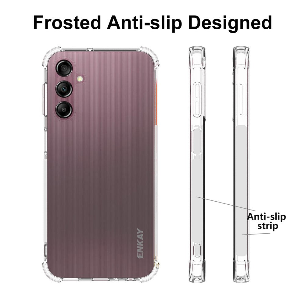 ENKAY HAT PRINCE TPU Cover for Samsung Galaxy A24 4G (162.1 x 77.6 x 8.3mm) , Transparent Phone Case with High Aluminium-silicon Glass Screen Film