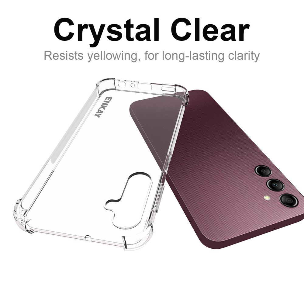 ENKAY HAT PRINCE TPU Cover for Samsung Galaxy A24 4G (162.1 x 77.6 x 8.3mm) , Transparent Phone Case with High Aluminium-silicon Glass Screen Film