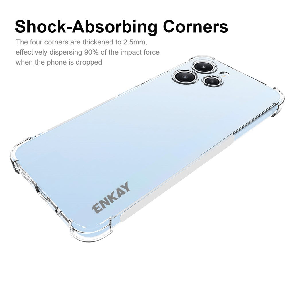 ENKAY HAT PRINCE skridsikkert, stribet, gennemsigtigt TPU-mobilcover til Xiaomi Redmi 12 4G