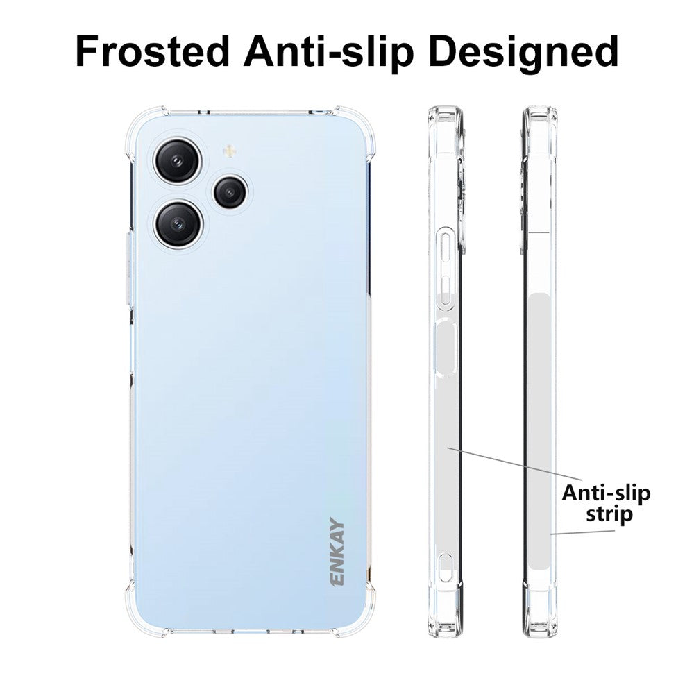 ENKAY HAT PRINCE skridsikkert, stribet, gennemsigtigt TPU-mobilcover til Xiaomi Redmi 12 4G