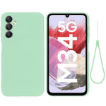 For Samsung Galaxy F34 5G / M34 5G Liquid Silicone Phone Case Soft Lining Shockproof Cover with Strap