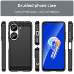 For Asus Zenfone 10 5G Carbon Fiber Texture Phone TPU Case Brushed Phone Protective Cover