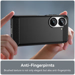 For Asus Zenfone 10 5G Carbon Fiber Texture Phone TPU Case Brushed Phone Protective Cover