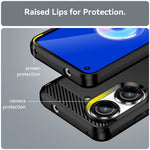 For Asus Zenfone 10 5G Carbon Fiber Texture Phone TPU Case Brushed Phone Protective Cover