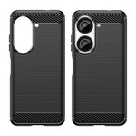 For Asus Zenfone 10 5G Carbon Fiber Texture Phone TPU Case Brushed Phone Protective Cover