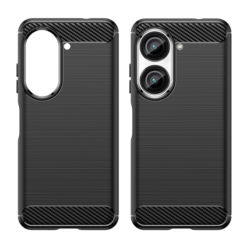 For Asus Zenfone 10 5G Carbon Fiber Texture Phone TPU Case Brushed Phone Protective Cover