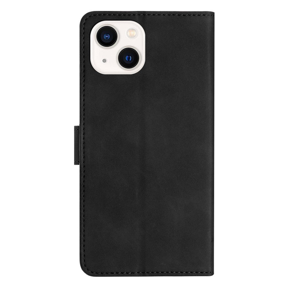 Til iPhone 15 Wallet Flip Cover med Præget Sommerfugl Telefonetui Læder Stand Telefoncover