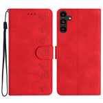 Samsung Galaxy S23 FE Präglat fjärilsfodral i PU-läder, plånbok med fällbart stativ, mobilmobilfodral