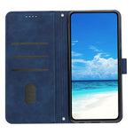 For Xiaomi Redmi 12 4G PU Leather Wallet Stand Case Heart Imprinted Phone Cover with Shoulder Strap