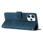 For Xiaomi Redmi 12 4G Lines Imprinted Leather Case Stand Wallet Phone Cover with Shoulder Strap