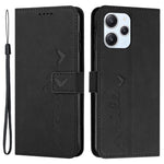 For Xiaomi Redmi 12 4G Leather Wallet Stand Cover Heart Imprinted Magnetic Clasp Phone Case