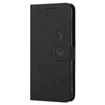 For Xiaomi Redmi 12 4G Leather Wallet Stand Cover Heart Imprinted Magnetic Clasp Phone Case