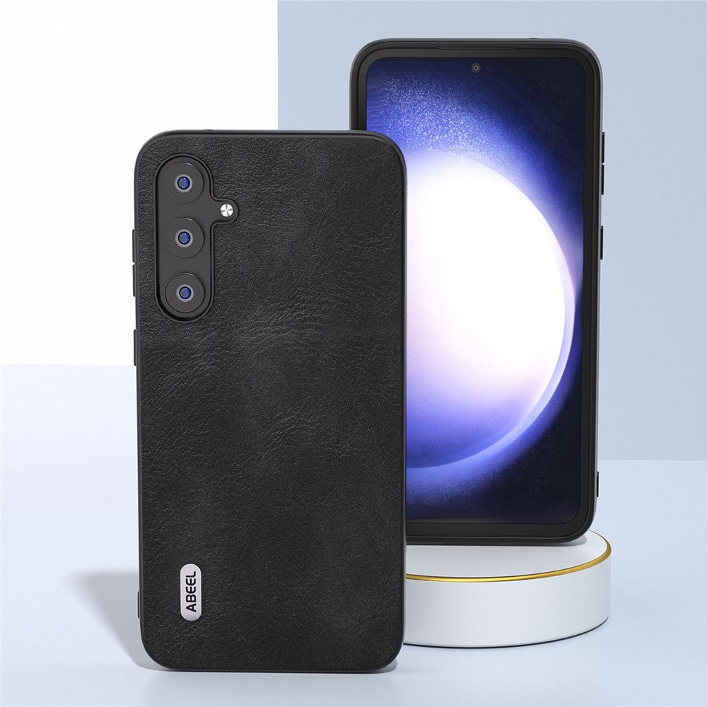 ABEEL Cowhide Texture Phone Case for Samsung Galaxy S23 FE Shockproof PU Leather+TPU+PC Cover