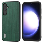 ABEEL For Samsung Galaxy S23 FE Wood Grain Phone Case PU Leather+TPU+PC Anti-scratch Cover