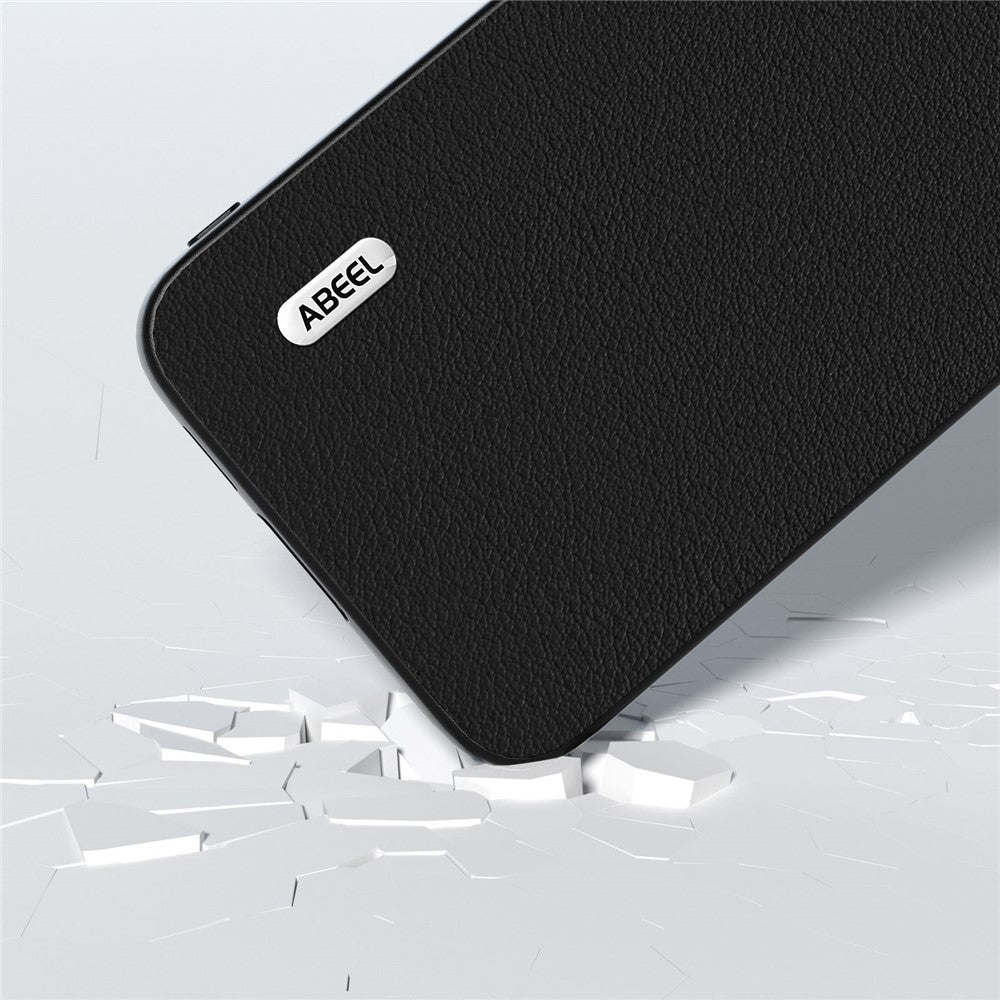 ABEEL For Samsung Galaxy S23 FE Protective Case Genuine Cow Leather+PC+TPU Phone Cover