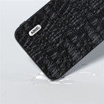 ABEEL Til Samsung Galaxy S23 FE Ægte Koskindbelagt PC+TPU Anti-ridse Cover Baldakin Tekstur Telefoncover