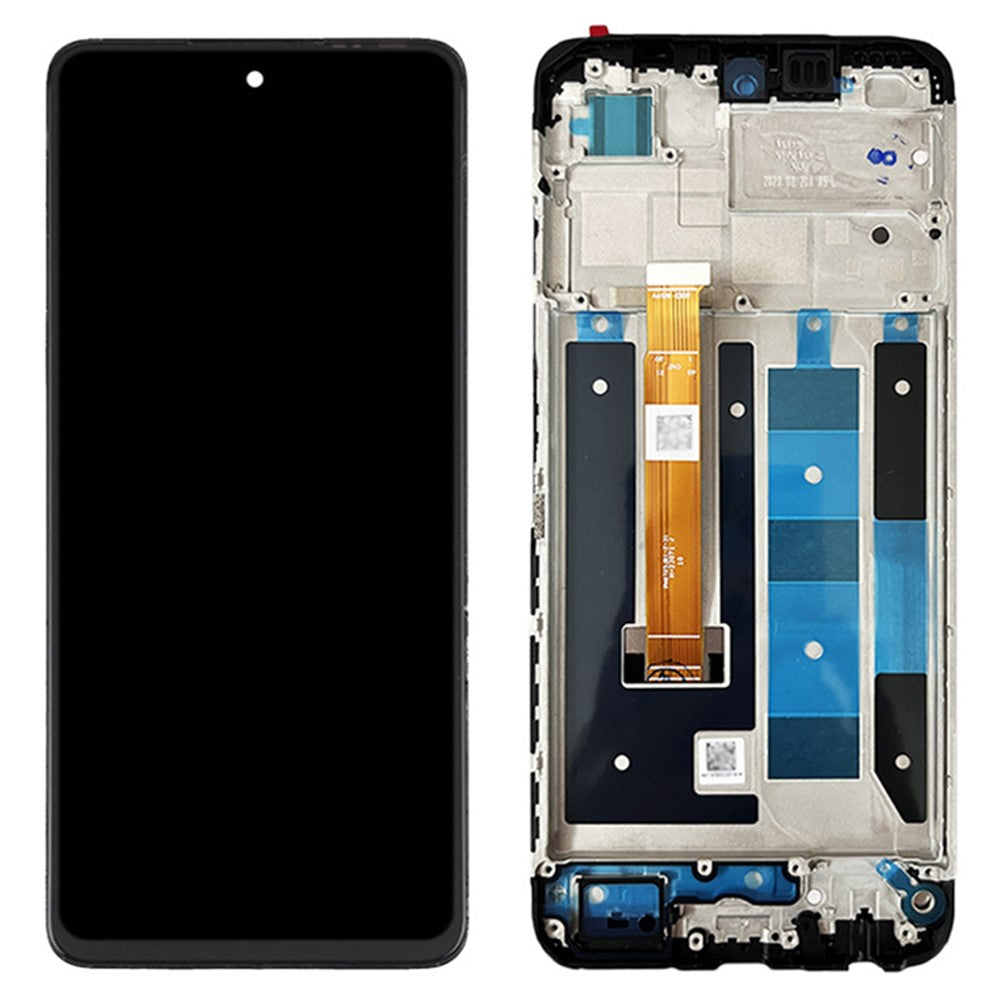 Til Realme C55 4G Grade B LCD Skærm og Digitizer Samling + Ramme Reparationsdel (Uden Logo)