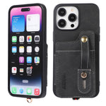 ABEEL Style 01 For iPhone 15 Pro Max PU Leather Coated TPU+PC Cover Kickstand Card Holder Phone Case