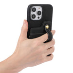 ABEEL Style 01 For iPhone 15 Pro Max PU Leather Coated TPU+PC Cover Kickstand Card Holder Phone Case