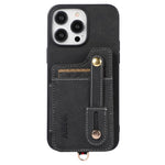 ABEEL Style 01 For iPhone 15 Pro Max PU Leather Coated TPU+PC Cover Kickstand Card Holder Phone Case