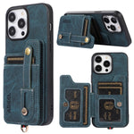 ABEEL Style 01 For iPhone 15 Pro Max PU Leather Coated TPU+PC Cover Kickstand Card Holder Phone Case
