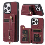 ABEEL Style 01 For iPhone 15 Pro Max PU Leather Coated TPU+PC Cover Kickstand Card Holder Phone Case