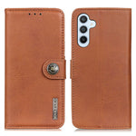 KHAZNEH Phone Leather Case for Samsung Galaxy F34 5G / M34 5G , Wallet Stand Cowhide Texture Phone Cover
