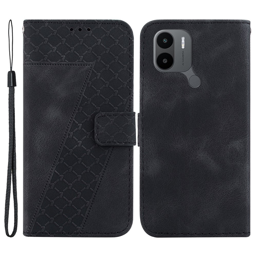 For Xiaomi Poco C50 4G / Poco C51 4G / Redmi A1+ 4G / A2+ 4G 7-Shape Imprinted Leather Cover Wallet Stand Phone Case