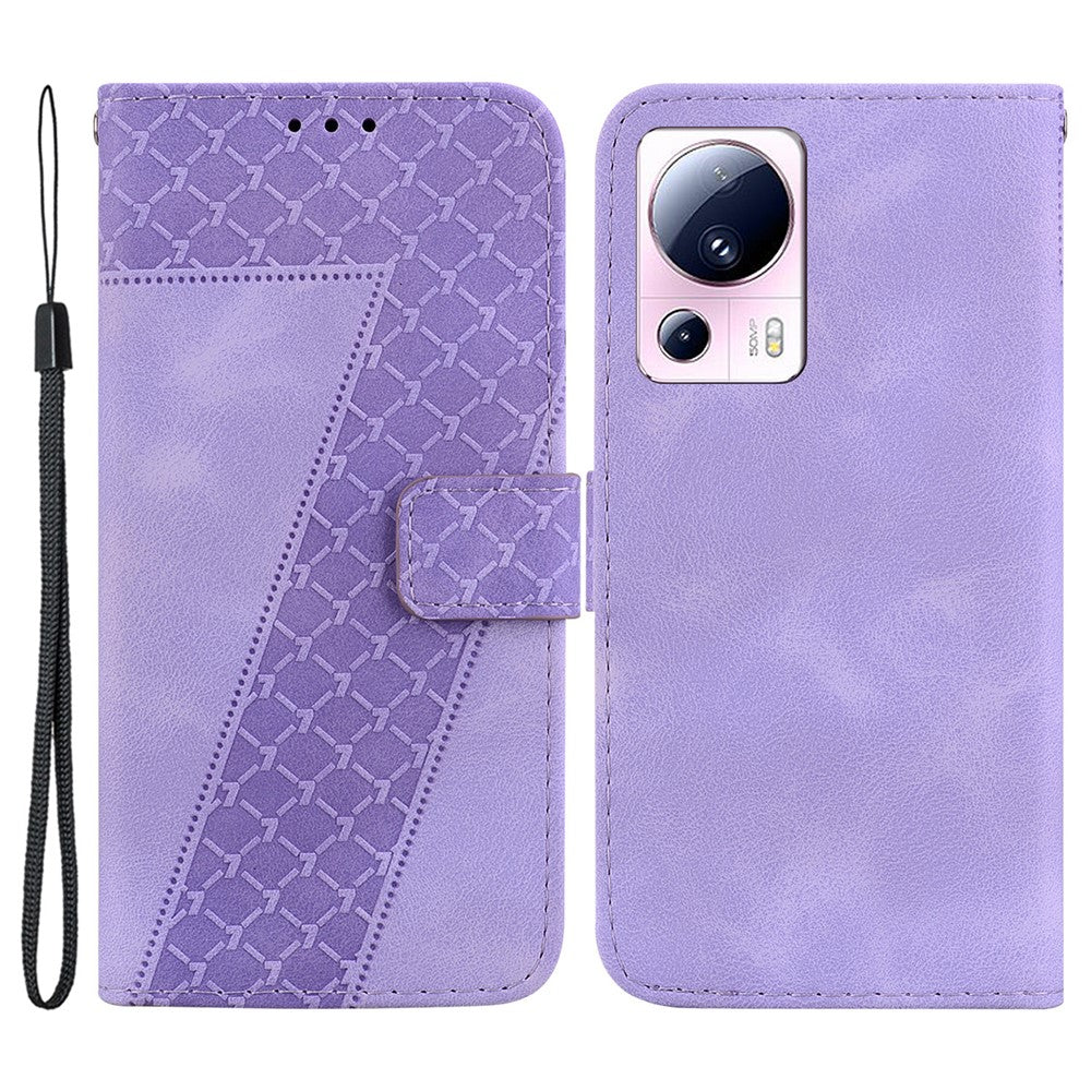 For Xiaomi 13 Lite / Civi 2 5G Hands-free Stand Leather Phone Case Imprinted Wallet Cover