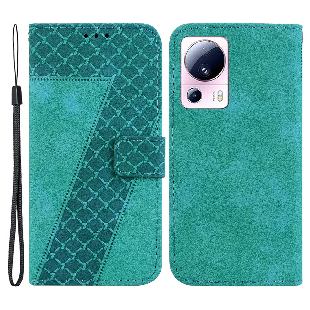 For Xiaomi 13 Lite / Civi 2 5G Hands-free Stand Leather Phone Case Imprinted Wallet Cover