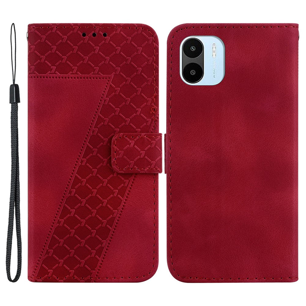 PU Leather Shell for Xiaomi Redmi A1 4G / A2 4G Phone Cover 7-Shape Imprinted Wallet Stand Case