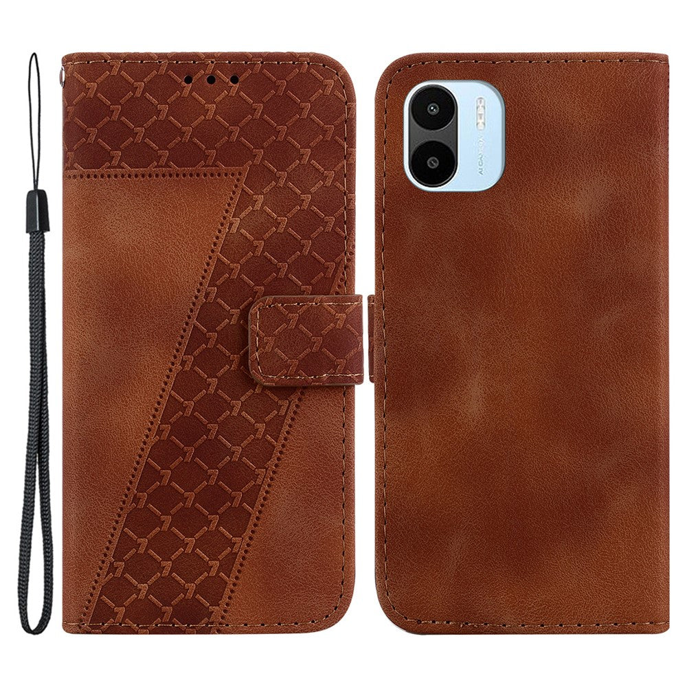 PU Leather Shell for Xiaomi Redmi A1 4G / A2 4G Phone Cover 7-Shape Imprinted Wallet Stand Case