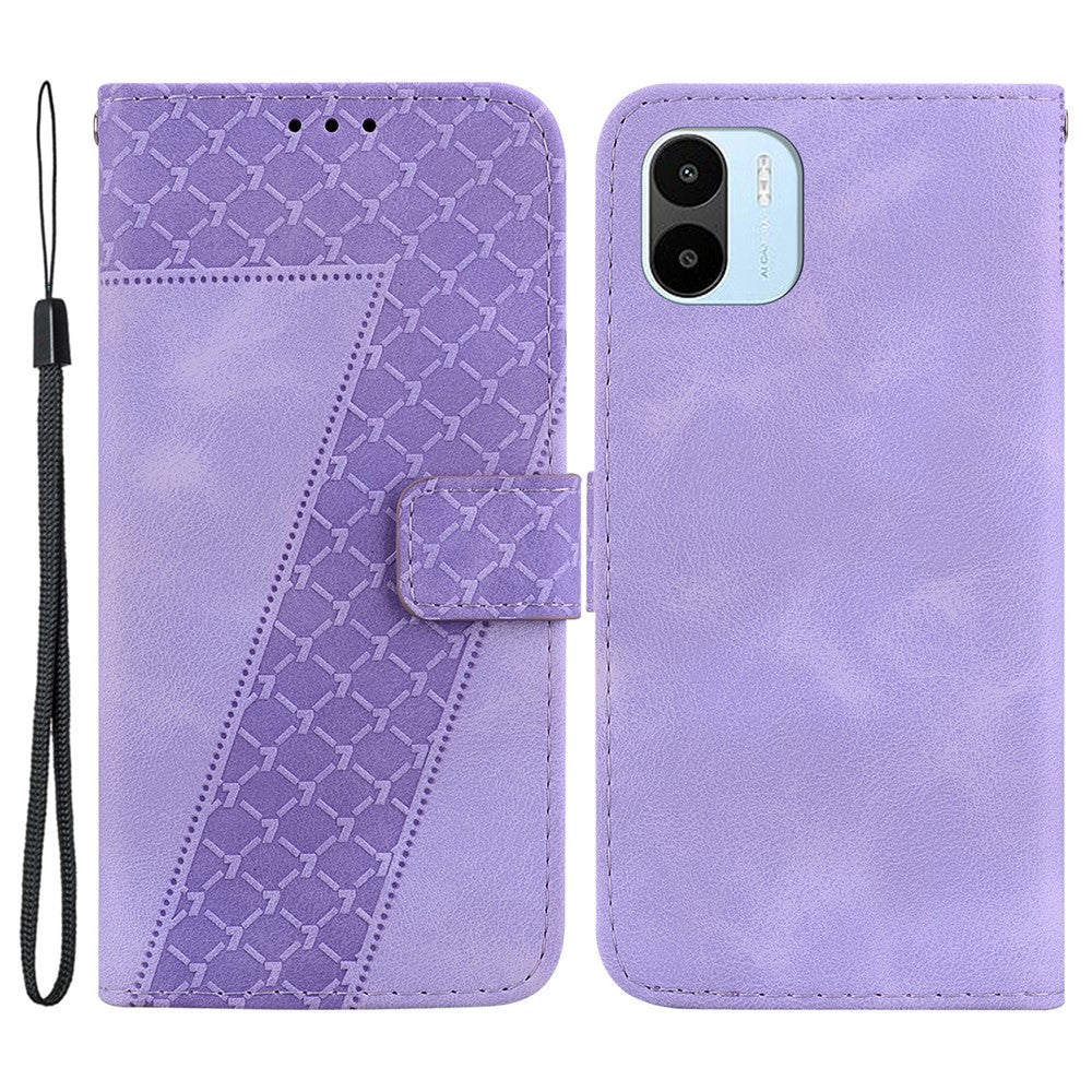 PU Leather Shell for Xiaomi Redmi A1 4G / A2 4G Phone Cover 7-Shape Imprinted Wallet Stand Case