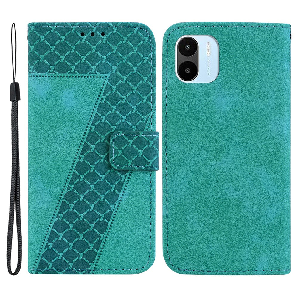 PU Leather Shell for Xiaomi Redmi A1 4G / A2 4G Phone Cover 7-Shape Imprinted Wallet Stand Case