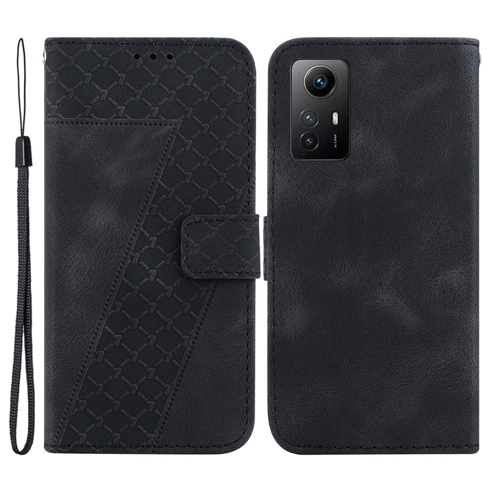 For Xiaomi Redmi Note 12S 4G 7-Shape Imprinted Anti-drop Phone Cover Flip Leather Wallet Stand Case